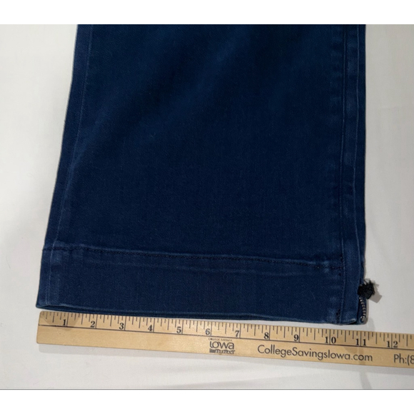 Maeve Anthropologie The Colette Pant 32 Dark Wash Denim Zippers Crop Wide Leg - Picture 10 of 15